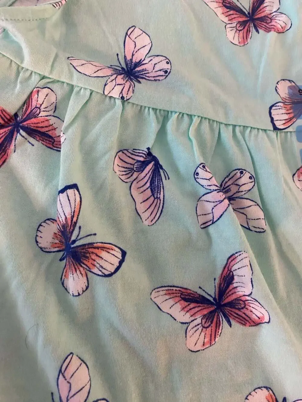 Carter's Baby Girl 9M 2-Piece Striped Pink Dress and Butterfly Print Romper Set